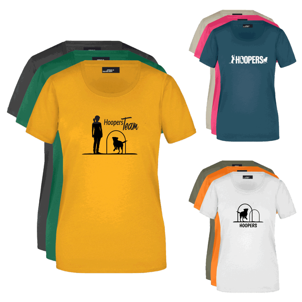 Damen T-Shirt mit Hoopers Motiven von Paw Passion